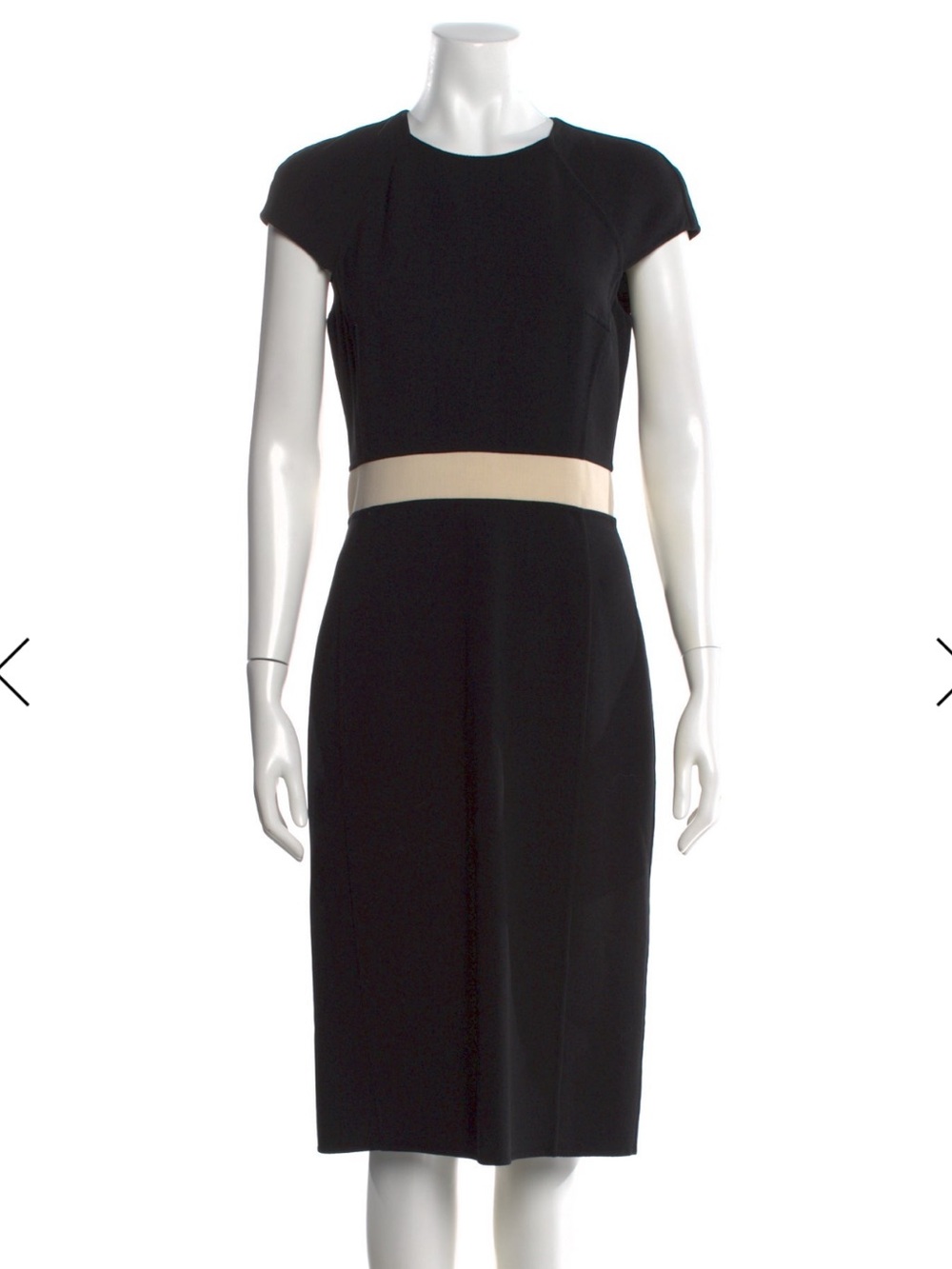 Michael Kors Collection Virgin Wool Black Dress Cap‎ Sleeve Italy 8